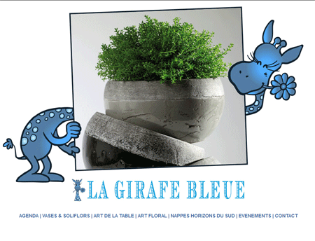 Exemple de création site Internet Reims : La Girafe Bleue, décoration florale...