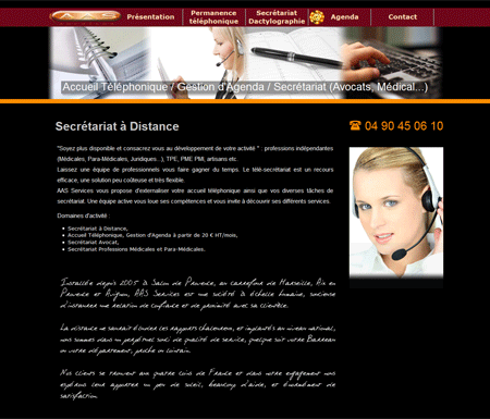 Exemple de création site Internet Reims : AAS Services, secrétariat à distance