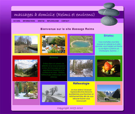 Exemple de creation site Internet Reims : massages à domicile à Reims